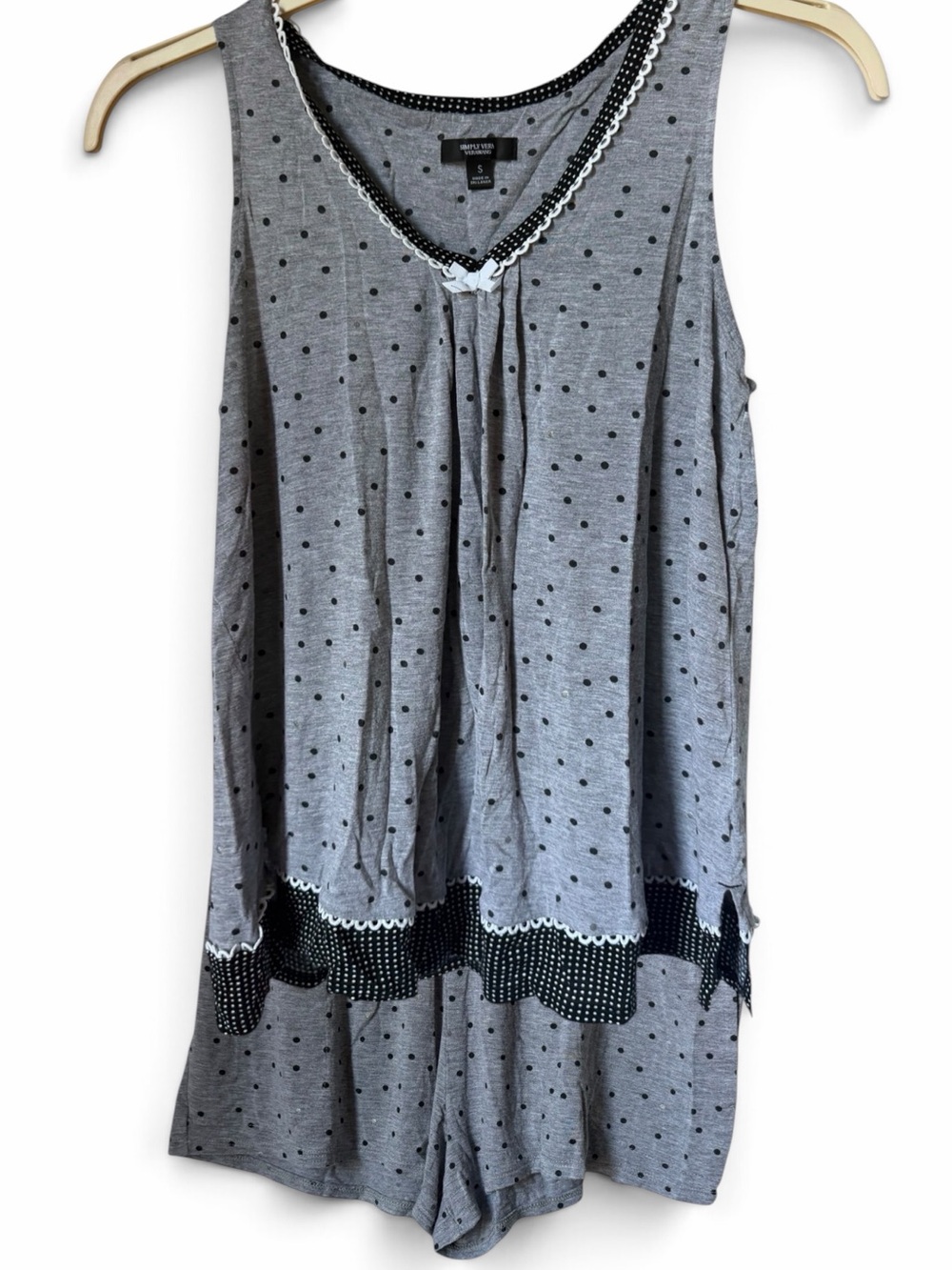 Simply Vera Wang Gray Polka Dot Sleeveless Camisole Shorts Pajamas Loungewear